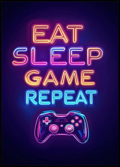 Eat Sleep Game Repeat Plakat Plakat / 50x70cm