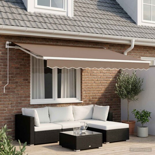 vidaXL Uttrekkbar markise Gråbrun 600 × 300 cm Polyester og aluminium