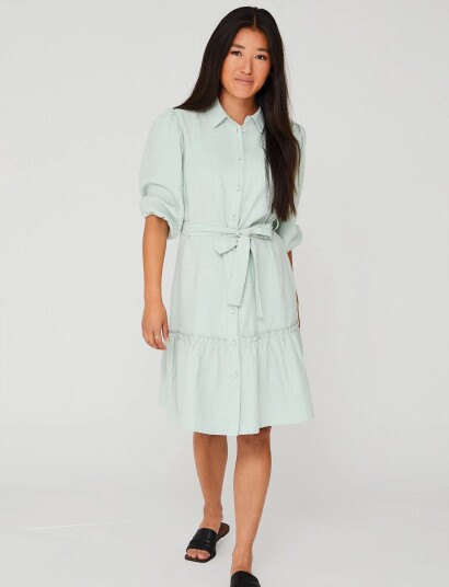 A View Linen Dress Green 36 A View Linen Dress Green 36