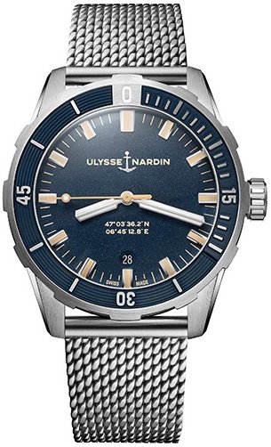Ulysse Nardin Herreklokke 8163 175 7MIL 93 Diver Blå/Stål Ø42 mm