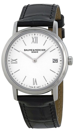 Baume & Mercier Dameklokke M0A10148 CLASSIMA Hvit/Lær Ø33 mm