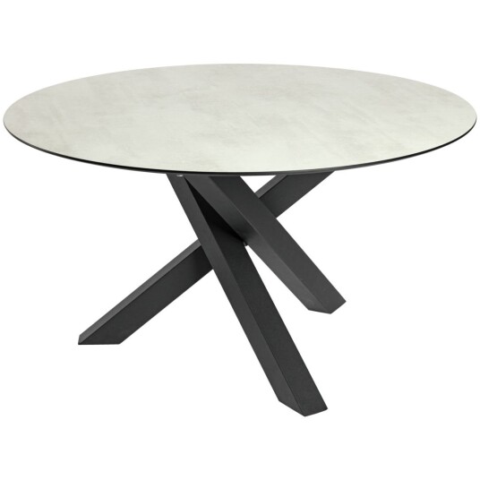 VEGA Bord Gwin; 130x72 cm ØxH; Bordplate Stengrå Ramme Svart; Rund VEGA Bord Gwin; 130x72 cm ØxH; Bordplate Stengrå Ramme Svart; Rund