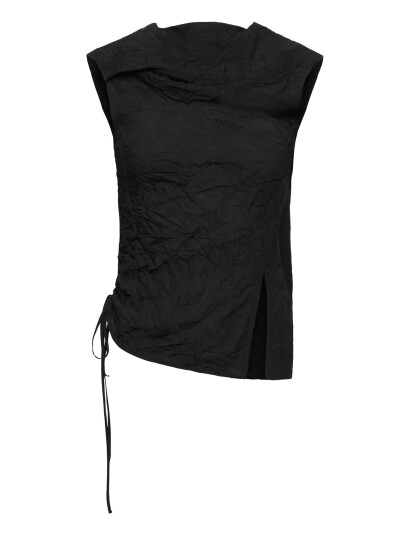 Hope Knot Top Black Crinkle-38 - Black - 36