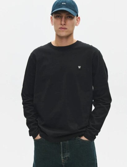 WOOD WOOD Wwace Ls Tee 25074 Black XXL