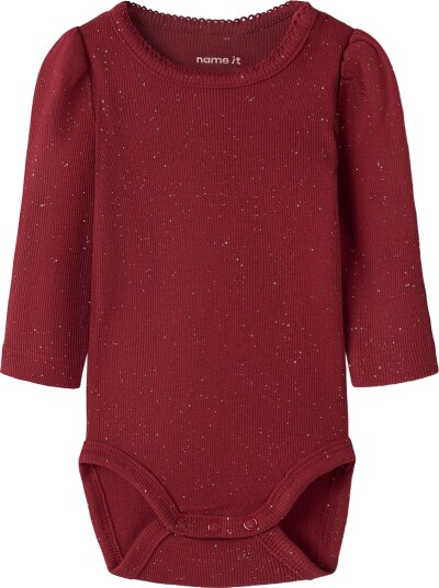 Name It Body I/e Rib NbfRosally Rød Dahlia Name It 50 Langermet Body Bordeaux