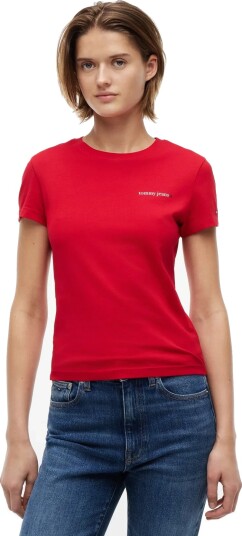 Tommy Jeans Tjw Slim Ess Logo 1 Ss Tee Ext Red S