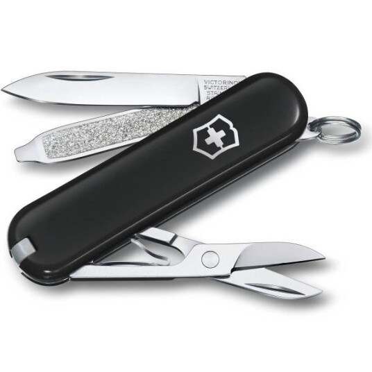 Victorinox Classic SD 58 mm Multiverktøy med 7 funksjoner Svart