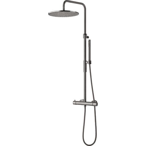 Nicobelli Paffoni Light dusjsett stål steel look Ø300 mm