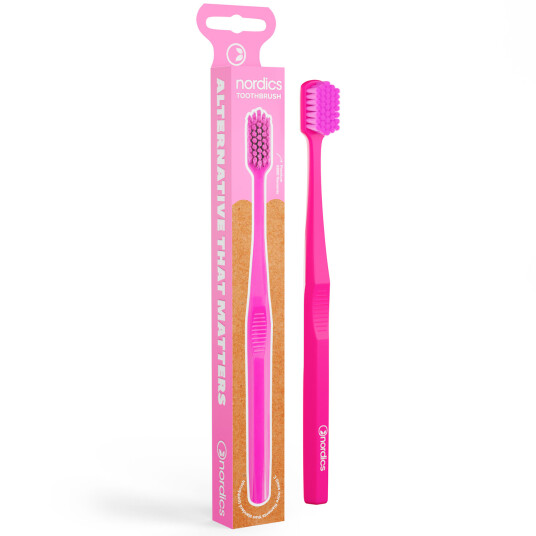 Bærekraftig tannbørste Nordics Premium 6580 Soft PINK
