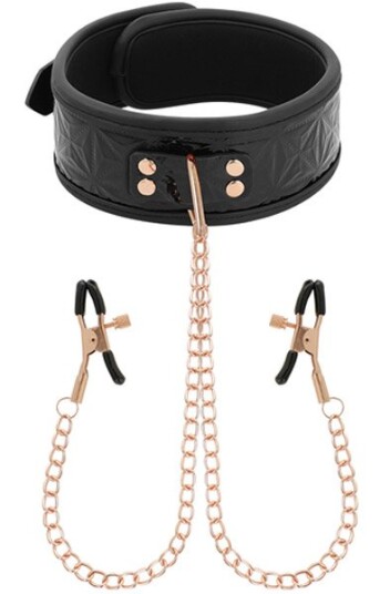 Black Edition Collar With Nipple Clamps