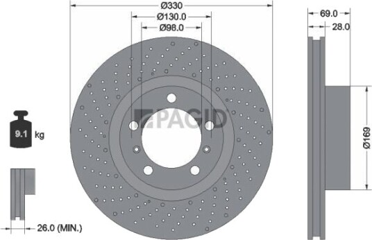 PAGID 55796NHC Bremseskive PAGID 55796NHC Bremseskive