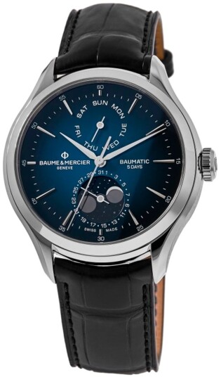 Baume & Mercier Herreklokke M0A10593 Clifton Blå/Lær Ø42 mm