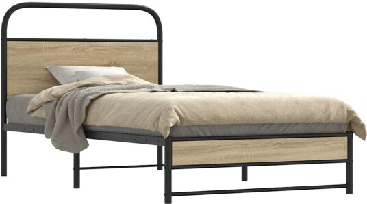 Sengeramme uten madrass røkt eik 90x200 cm konstruert tre 8721158564610