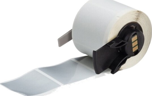 Brady M6 32 435 Sølv Selvklebende Skriveretikett Utstanset Etikett Rull Metallisert Polyester Trermisk Overføring