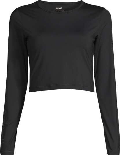 Casall Graphic Crop Long Sleeve Dame Black M Casall Graphic Crop Long Sleeve Dame Black M