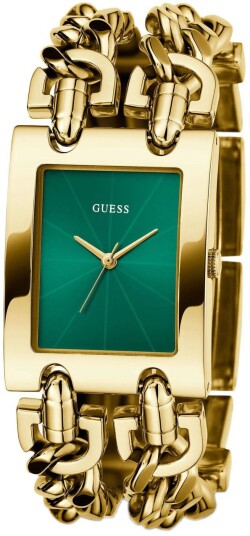 Guess Dameklokke GW0740L2 Mod Grønn/Gulltonet stål