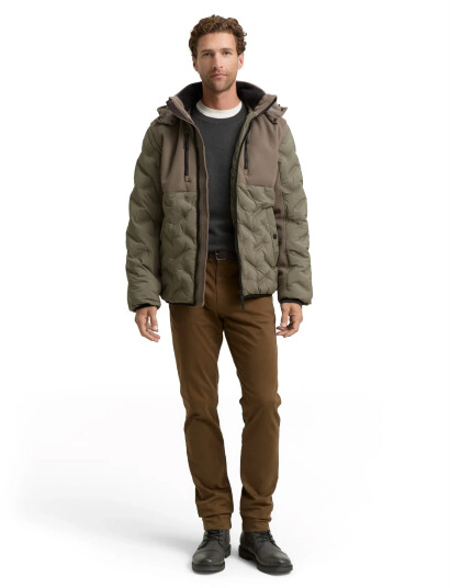 Tom Tailor Hybrid Puffer Jacket Khaki green XXL Tom Tailor Hybrid Puffer Jacket Khaki green XXL