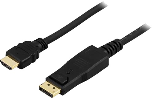 Deltaco DisplayPort til HDMI Kabel 3m Svart 4K 30Hz