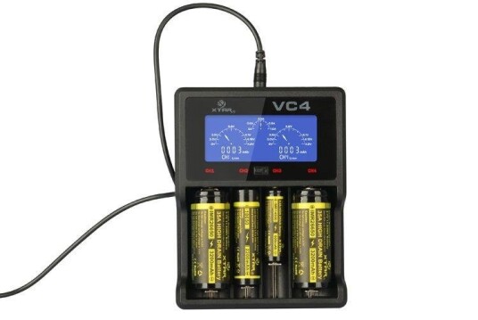 Xtar VC4 Batterilader for Li-Ion og Nimh med USB-A tilkobling, Svart Xtar VC4 Batterilader for Li-Ion og Nimh med USB-A tilkobling, Svart