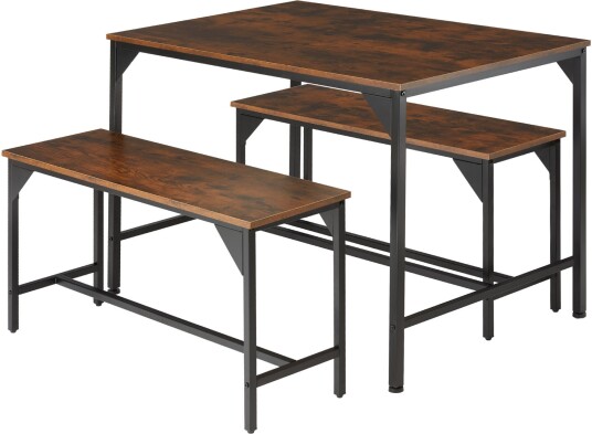 Tectake Sittegruppe Bolton 2+1 Industrielt mørkt tre rustikt