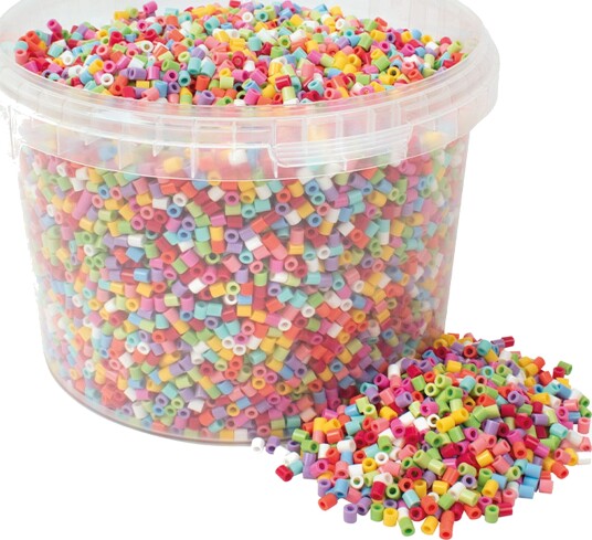 Playbox Rørperler i Bøtte 20000 Stk Happy Mix