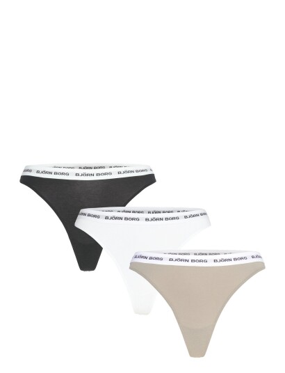 Björn Borg Logo Thong 3P   White   S