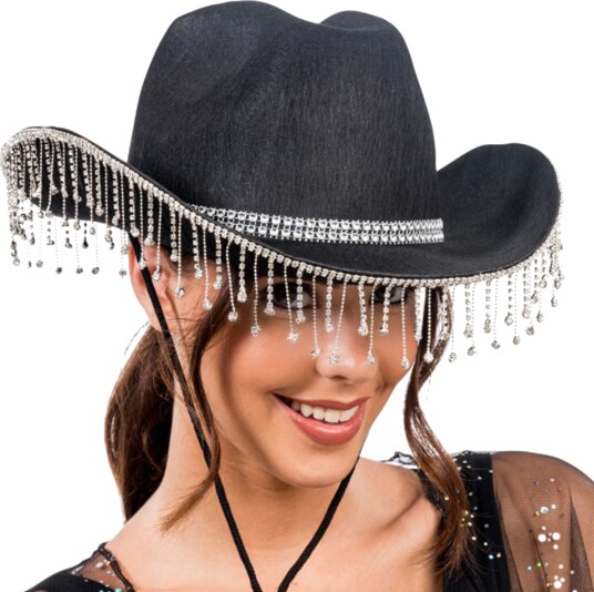 Chaks Cowboyhatt med Strass Svart One size 14102-10