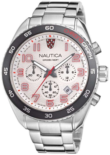 Nautica Herreklokke NAPKBS226 Key Biscayne Sølvfarget/Stål Ø46 mm