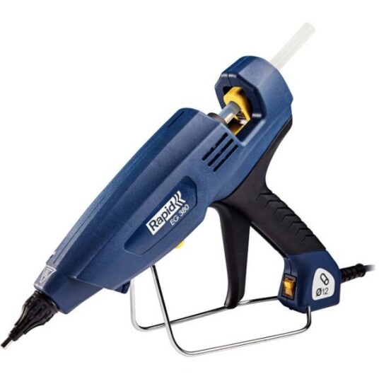 Rapid Eg380 Industriell Limpistol For Intensivt Arbeid V21 Box. 400W. Limkapasitet Opp Til 2,2 Kg/T. Justerbar Temperatur. Rask Limoppvarming (Mindre Enn 5 Min.) Bruker 12 Mm Diameter Limstifter.