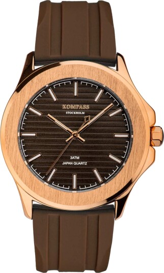 Kompass Riviera Rose Gold Case Brown Dial
