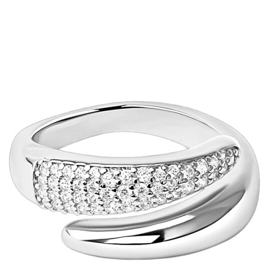 Muli Collection Adjustable Duo Zirconia Ring Silver