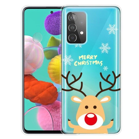 INCOVER Samsung Galaxy A72 5G / 4G TPU Plast Jul Deksel - Merry Christmas - Rudolf