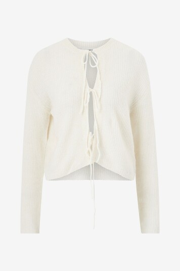 Gina Tricot Kardigan Knitted Tie Cardigan Hvit