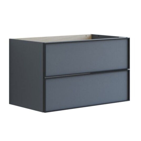 Dansani Inzo Alu-ramme Svart Servantskap 2 Skuff H48cm Grå Matt / 80cm
