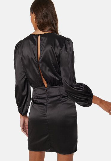 BUBBLEROOM Nellie Satin Dress Black 44