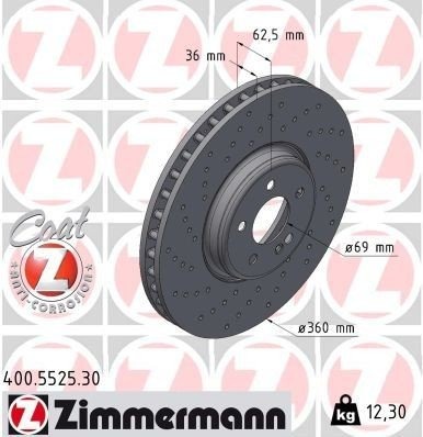 Bremseskive ZIMMERMANN 400.5525.30