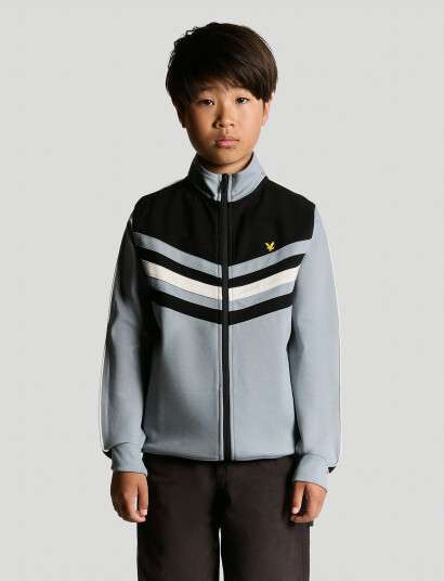 Lyle & Scott Colour Block Track Jacket Grey 12 13