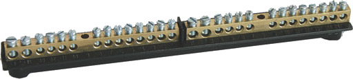 Marlanvil Jord-/Nøytral Samleskinne For Gruppekort 1x (2x16mm2 + 12x10mm2)
