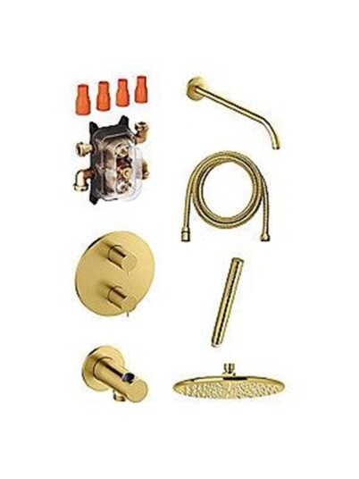 Damixa Silhouet HS1 complete installation for shower brushed brass