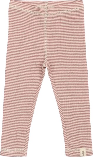 Petit Piao Ppdante Leggings Merino Wool Striped NOSTALGIC ROSE/DARK OFF WHITE 116