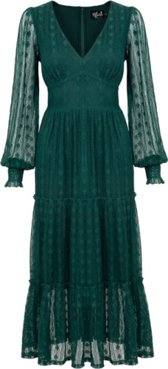 Hell Bunny   Rockabilly Lang kjole   Rhianne Dress   XS til 4XL   Damer   grønn