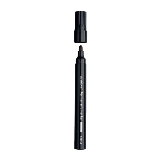 Quantore Permanent Merkepenn Rund Spiss 1-1,5 mm Svart Quantore Permanent Merkepenn Rund Spiss 1-1,5 mm Svart