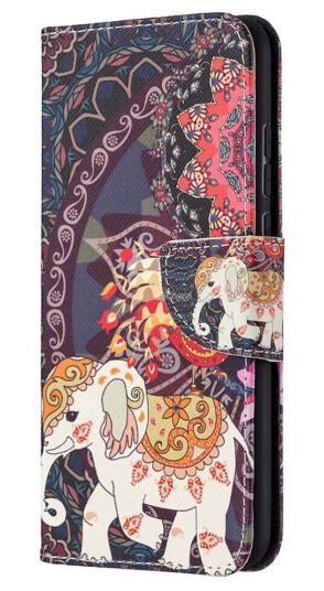INCOVER Huawei Honor 9X Lite PU Skinndeksel m. Lommebok - Tribal Elefant INCOVER Huawei Honor 9X Lite PU Skinndeksel m. Lommebok - Tribal Elefant