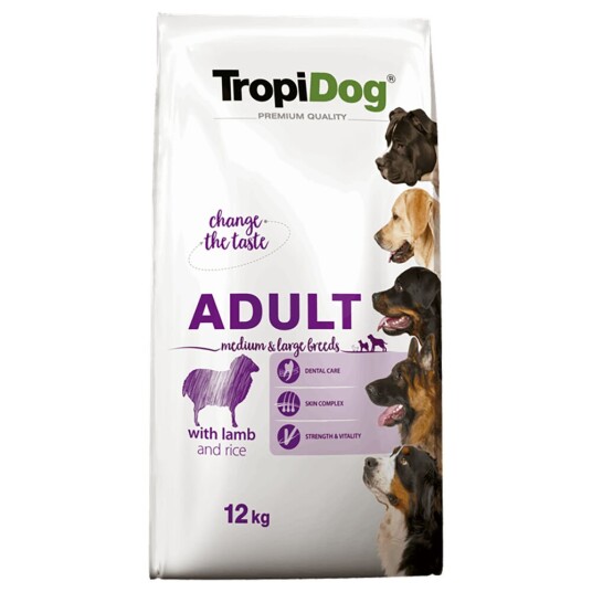 Tropidog Premium Adult Medium/Large Lammekjøtt Og Ris 12 kg Tropidog Premium Adult Medium/Large Lammekjøtt Og Ris 12 kg