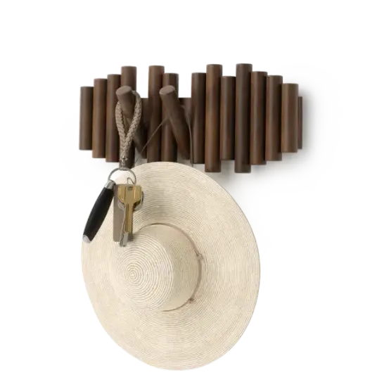 Umbra Picket 5 knaggrekke eldet valnøtt Umbra Picket 5 knaggrekke eldet valnøtt
