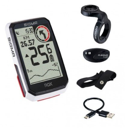 Sigma Sport GPS Computer ROX 4.0 med Pulsmåler Hvit