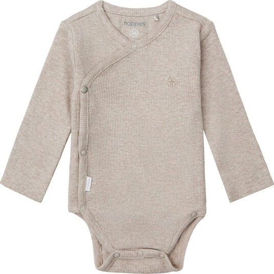 Noppies U Romper Rib Nino Ls   P757 TAUPE MELANGE   50