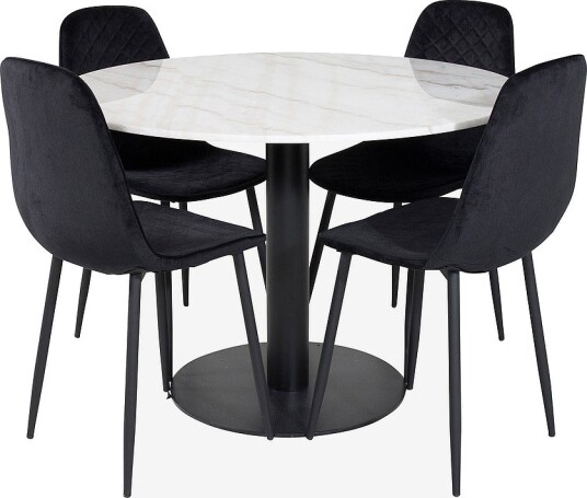 Venture Home Spisegruppe Estri med 4 Penally spisestoler Hvit Venture Home Spisegruppe Estri med 4 Penally spisestoler Hvit