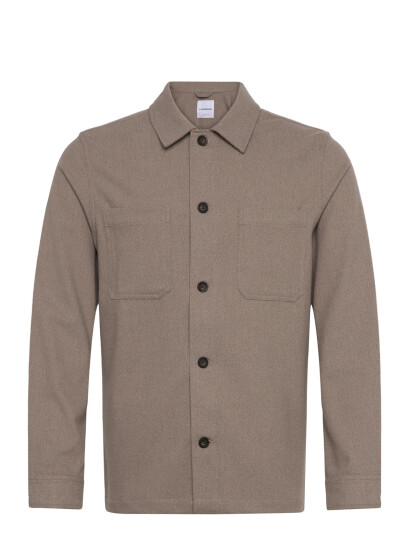 Lindbergh Superflex Brushed Melange Overshirt - Beige - L Lindbergh Superflex Brushed Melange Overshirt - Beige - L
