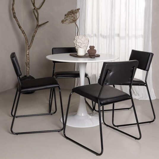 Spisegruppe Venture Home Hamden Ø80 cm med 4 Kenth Stoler